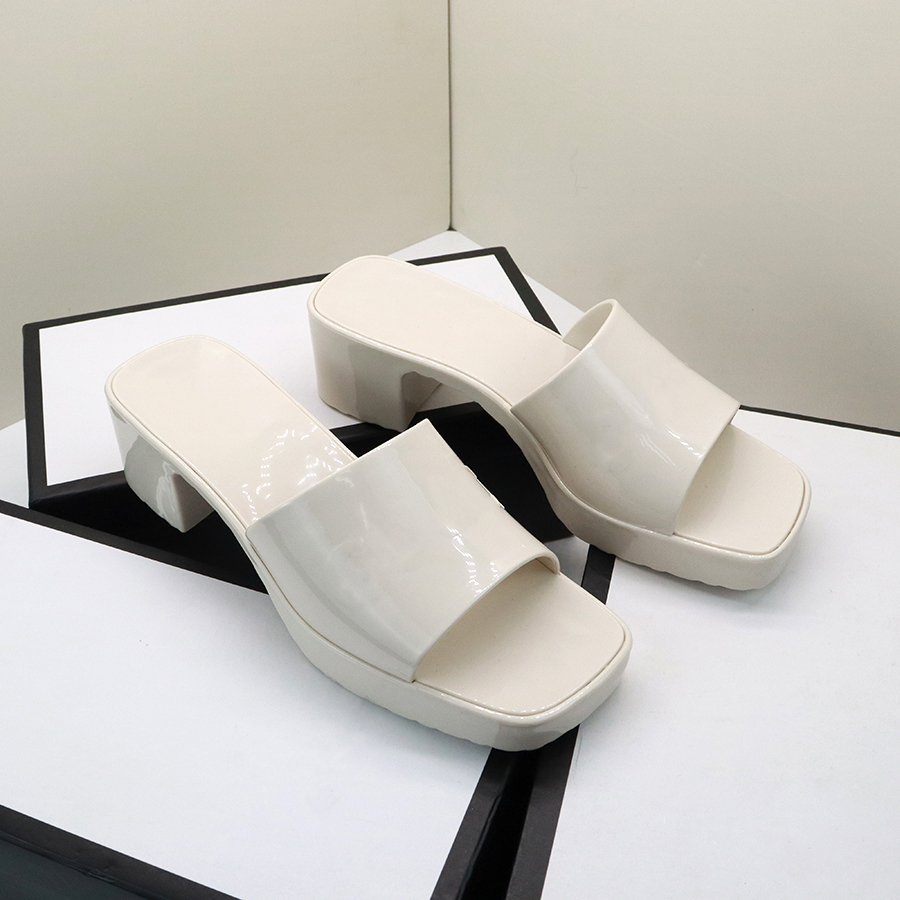 

woman slipper fashion lady Sandals Beach Thick bottom Sell Well slippers platform Alphabet Rubber High heel slides without box by gogo_shoes 03, #38