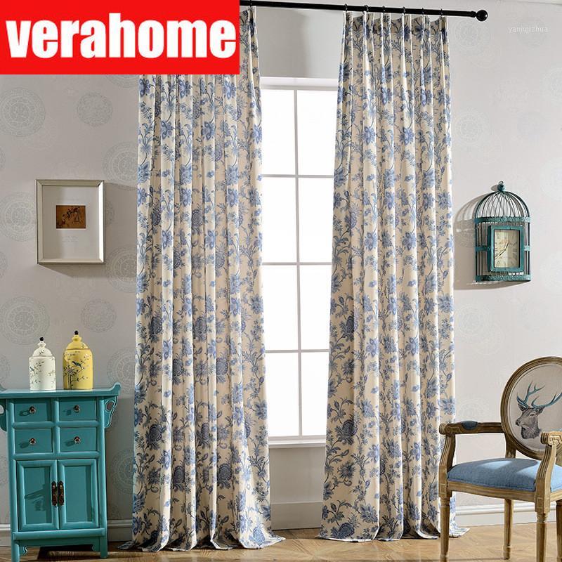 

Modern blackout Chinese classical style windows curtains for living room bedroom cortinas blue floral home country decor1, Blue cloth