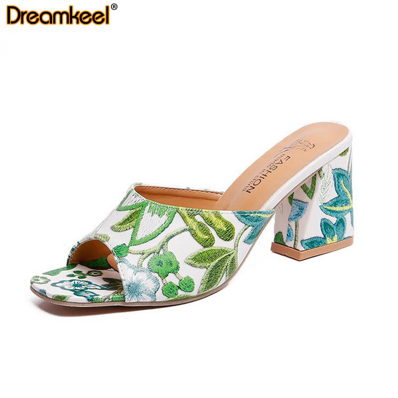 

2021 Women Shoes Summer High Heels slippers Ladies sandals Flower Heel Female Slipper Outdoor Y, Black