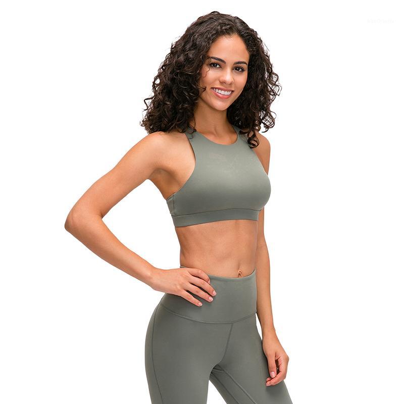 

Sexy Back Crisscross Straps Running Sports Bra Women Activewear High Neck Medium Support Workout Yoga Bra Tops1, Black