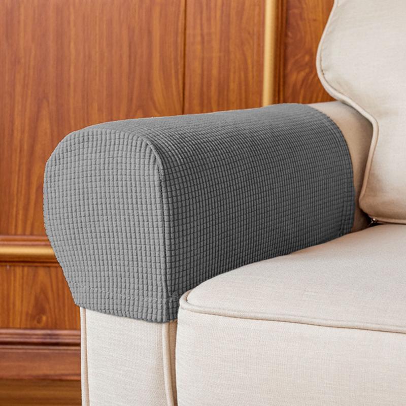 

2pcs Grid Pattern Sofa Armrest Cover Living Room Furniture Protector Stretchable Elastic Removable Couch Arm Universal Anti Slip