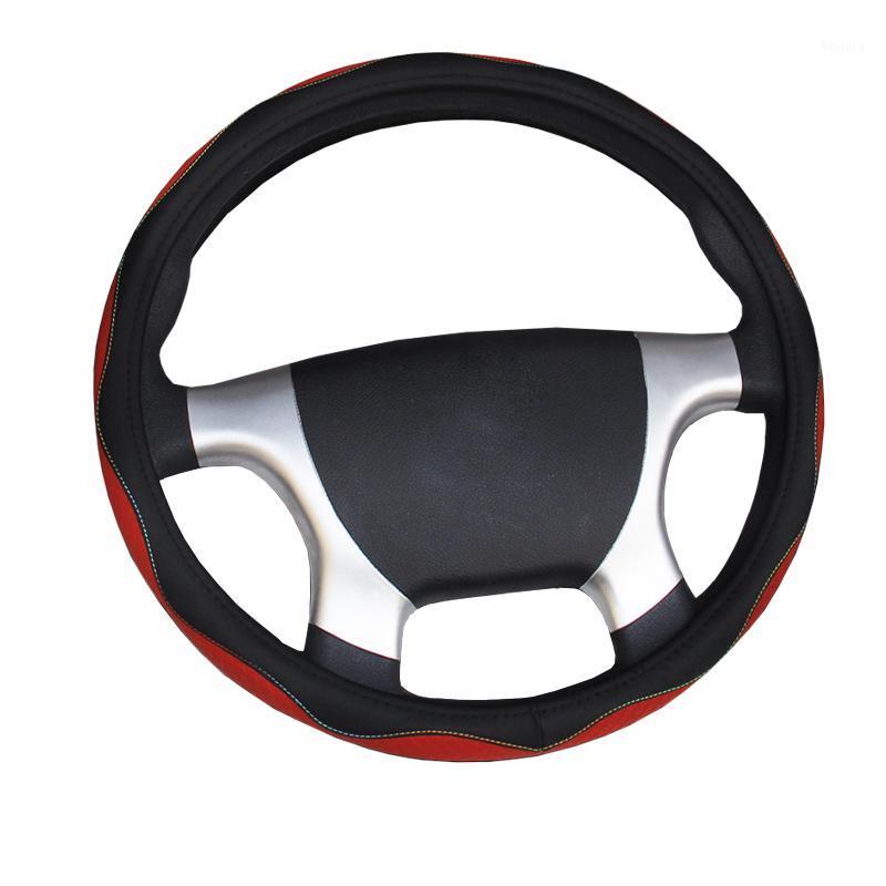

Auto Truck Car Steering Wheel Cover Diameters For 36 38 40 42 45 47 50CM 7 Big truck Wagon Leather Rainbow Braid Steering-wheel1
