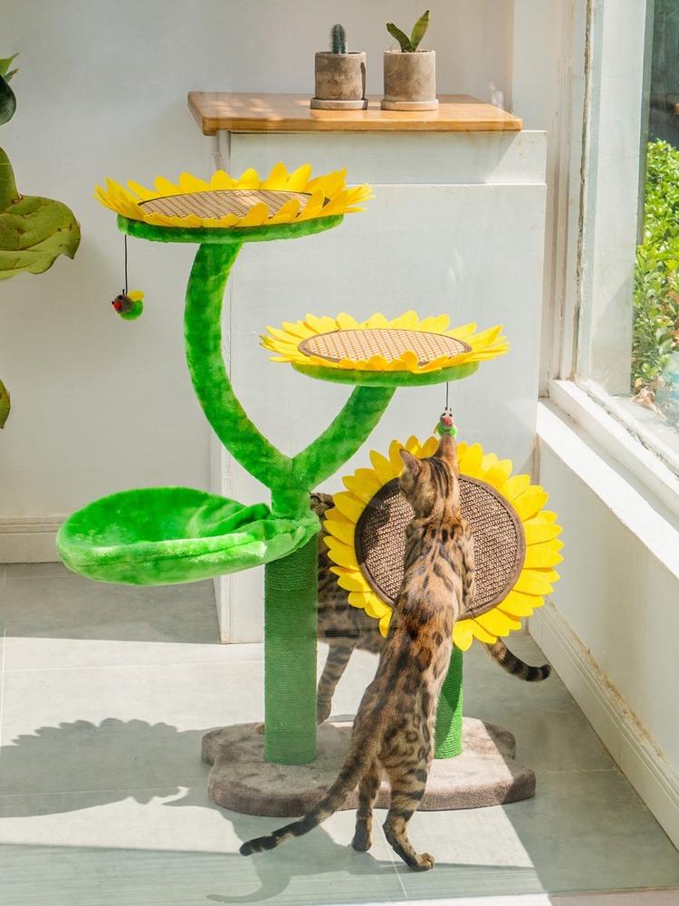 

Sunflower Cat Climbing Frame Cat Nest Tree Integration Sisal Scratch Board Nest Small House