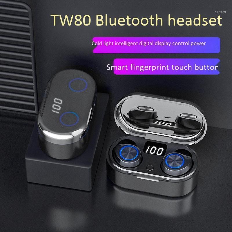 

TW80 Wireless Digital Display Private Mode In-Ear Tws Sports Bluetooth Headset 5.0 Black Technology1