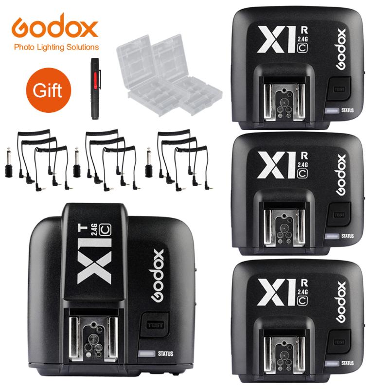 

Godox X1C X1T-C HSS 2.4G Wireless Speedlite Flash Transmitter Trigger with 3pcs X1R-C Receiver for + Gift