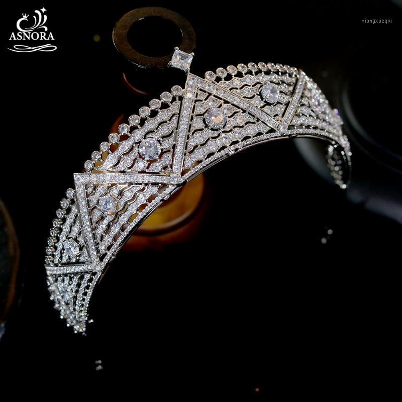 

Classic Zirconia Royal Headdress For Wedding, Crystal Headband European Style Bridal Hair Accessories, Queen Crown, Tiaras Clips & Barrettes, Golden;silver