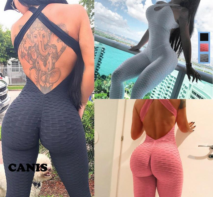 

Womans One Piece Yoga Sport Gym Fitness Sleeveless Slim Suit Workout Jumpsuit1, Black