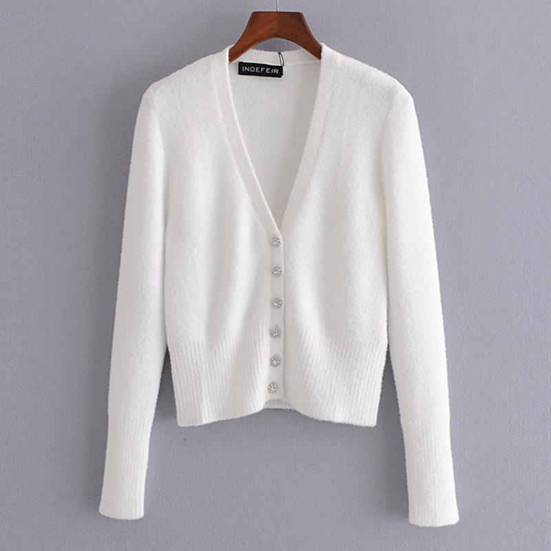 

Malina Fashion Autumn Casual Cardigan Sweaters Women Elegant Long Sleeve Sweater Women Loose Thin Solid Sweaters Ladies, White