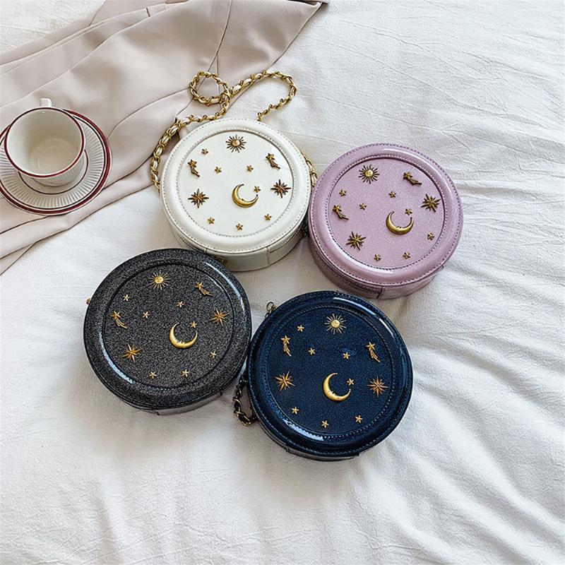 

2021 New Luxury Female Shoulder Bag PU Leather Round Shape Crossbody Bags For Women Designers Women's Handbags, White