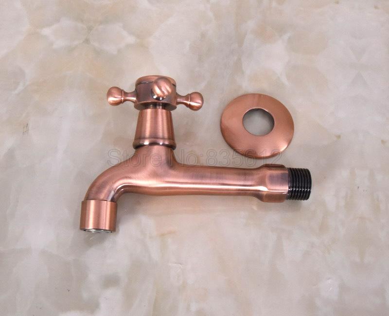 

Wall Mounted Antique Red Copper Cross Handle Mop Pool Faucet / Sink Cold Water Tap Wav304