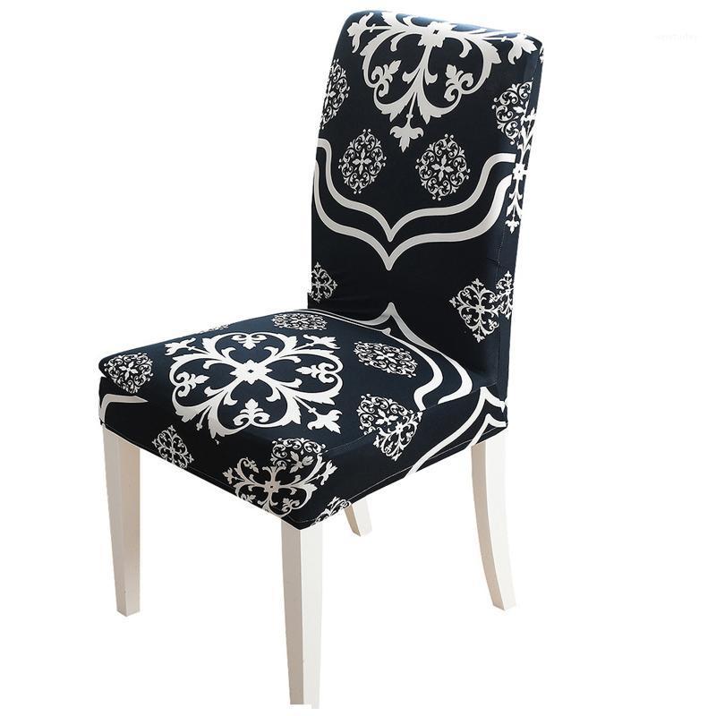 

Removable Soft Stretch Slipcover Washable Wedding Party Dining Chair Cover Reusable Printed Seat Protector Anti-dirty Home Hotel1