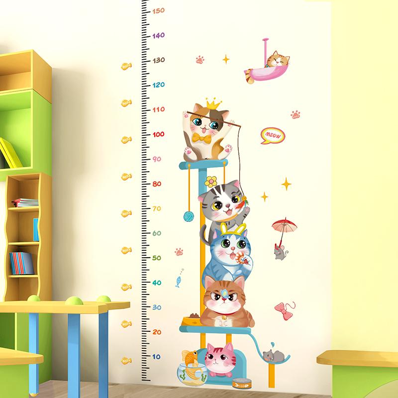 

Cats Animals Wall Sticker DIY Height Measure Wall Decals for Kids Room Baby Bedroom Nursery Home Decoration