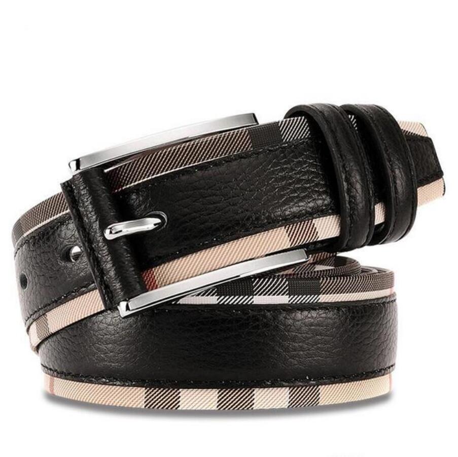 

2021 Wholesale designer men big buckle male chastity belts top fashion mens leather 125CM, Black;brown