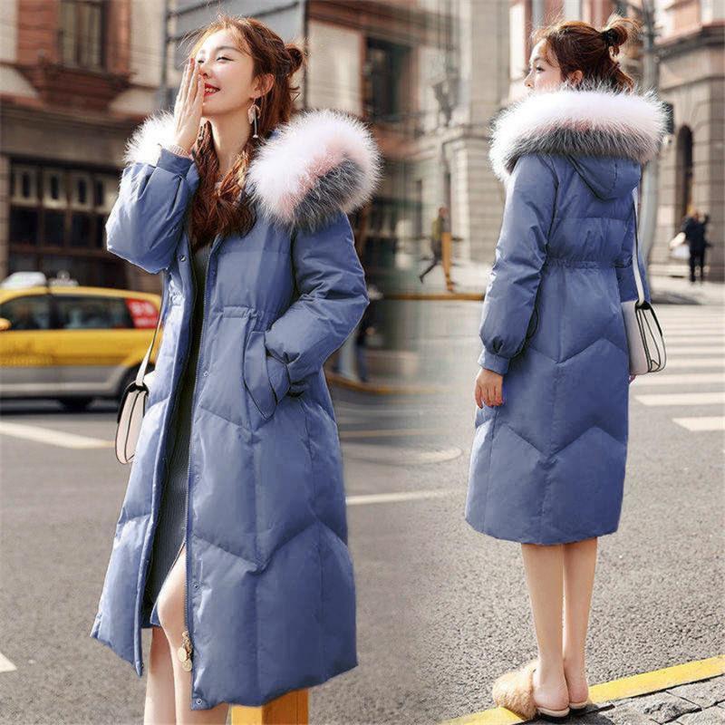 

Korean Women's Plus Winter Size Down Jacket Women Big Fur Collar Womens Coat Overcoat Parkas Mujer 2021, As picture