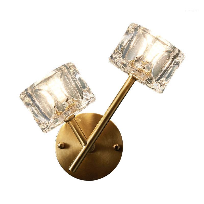 

copper web celebrity wall lamp Modern creative personality Nordic lamp hotel LED crystal wall light1