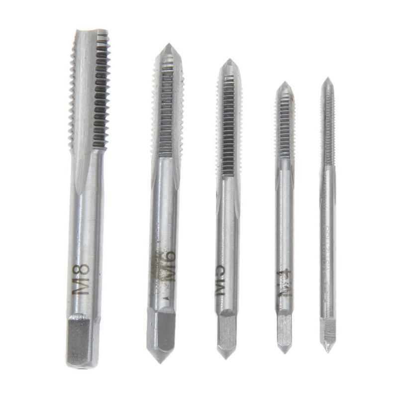

5pcs/set HSS Machine Screw Thread Metric Plug Hand Tap Machine Spiral Point Straight Fluted Screw Hand Tap Drill M3 M4 M5 M6 M8