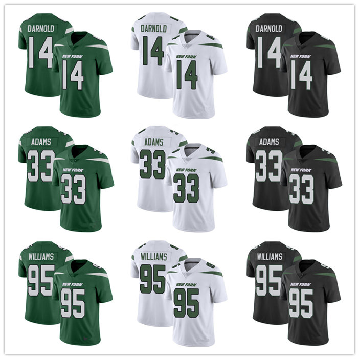 

New York Jets MEN WOMEN YOUTH Nfl Quinnen Williams 33 Jamal Adams 14 Sam Darnold 26 Le'Veon Bell Vapor Limited Jersey, Black;red