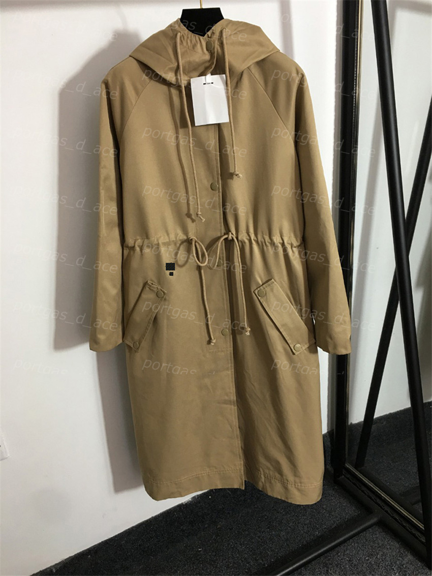 

Long Sleeve Trench Coat Spring Fashion Hooded Jacket for Women INS Fashion Jacquard Embroidered Outerwear, Extra shipping