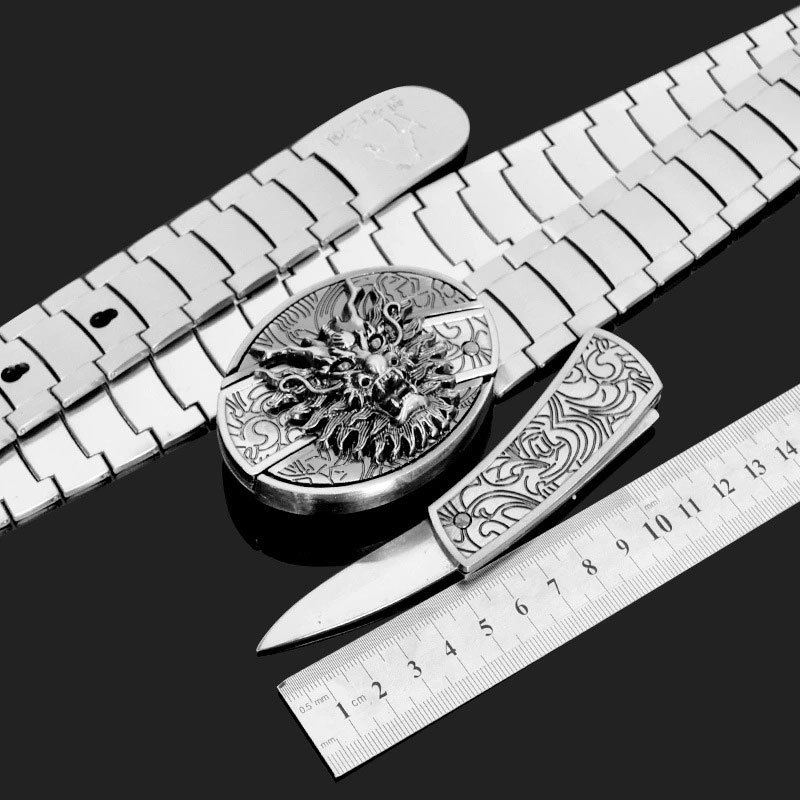 

LJSi3 Metal stainless personalized men's outdoor belt chain stainless steel strip chainYouth Leisure Metal self-defense weapon fine cha belt, Black