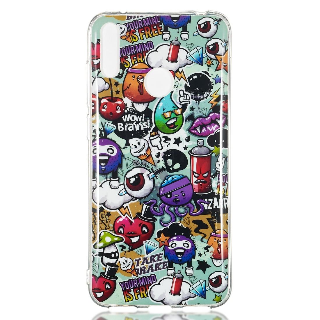 

Rubbish Pattern Noctilucent TPU Soft Case for Huawei Y7 Pro