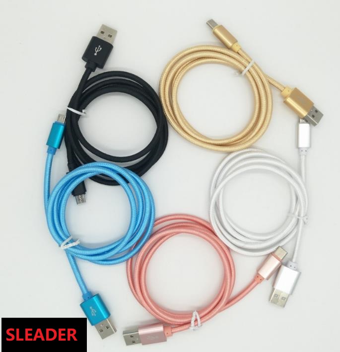 

2021 New Copper Wire Nylon Braid USB Cable Type C TO C universal charge cable usb Sync Metal Charging Phone Adapter, Blue