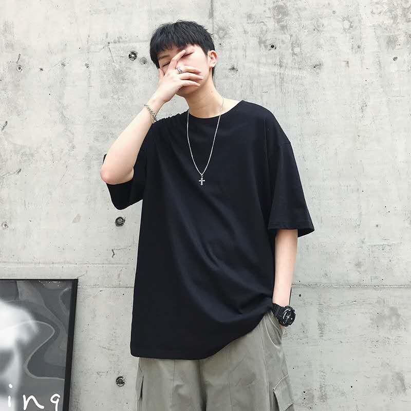 

AYICHEN High quailty Men's T-shirt Sports Running Fitness Quick Dry Plus Size Solid Color Black Summer Loose Breathable T-shirt