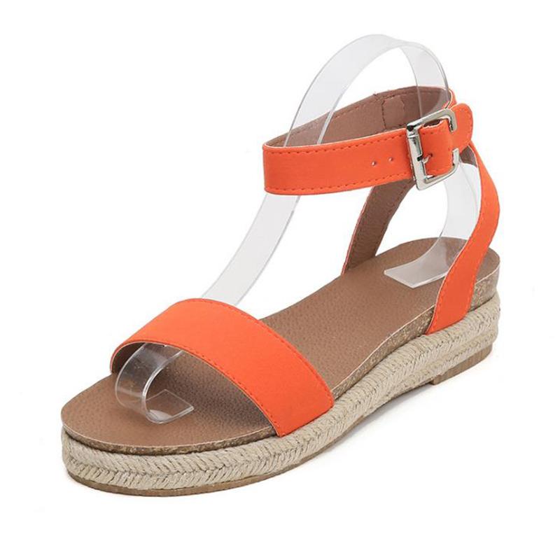

Sandals Women 2021 New Europe And America Leopard Sandals Straw Woven Rope Muffin Hollow One Word Buckle For Women, Beige