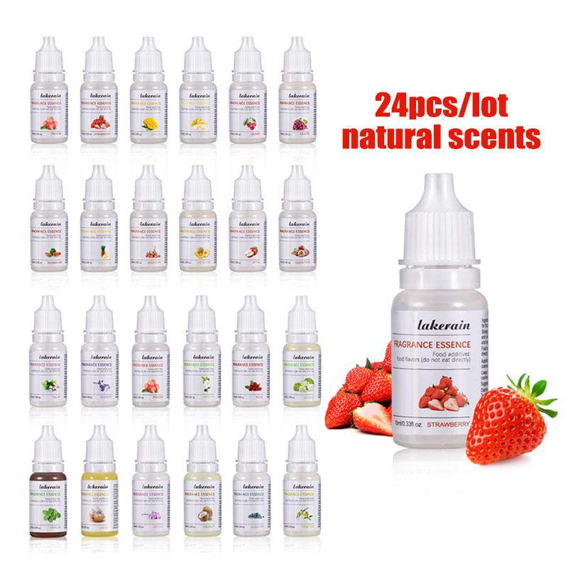 

24Pcs Scents Natural Flavoring Oil Long Lasting Fragrance Essencei Oil for Lip Gloss DIY Lipgloss Base Gel Candle Soap Making