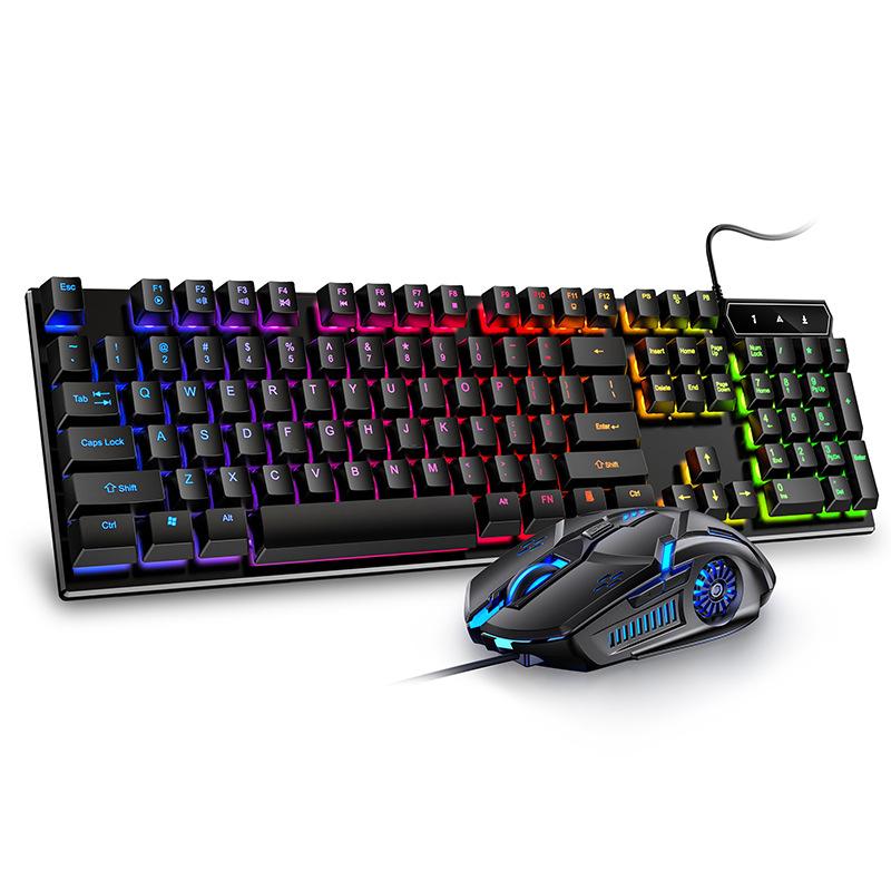 

3 in 1 Free Mouse Pad Wired Keyboard Mouse Set Mixed Backlit USB Wired Gaming Keyboard 3200DPI 6D Gaming for E-sport Gamer