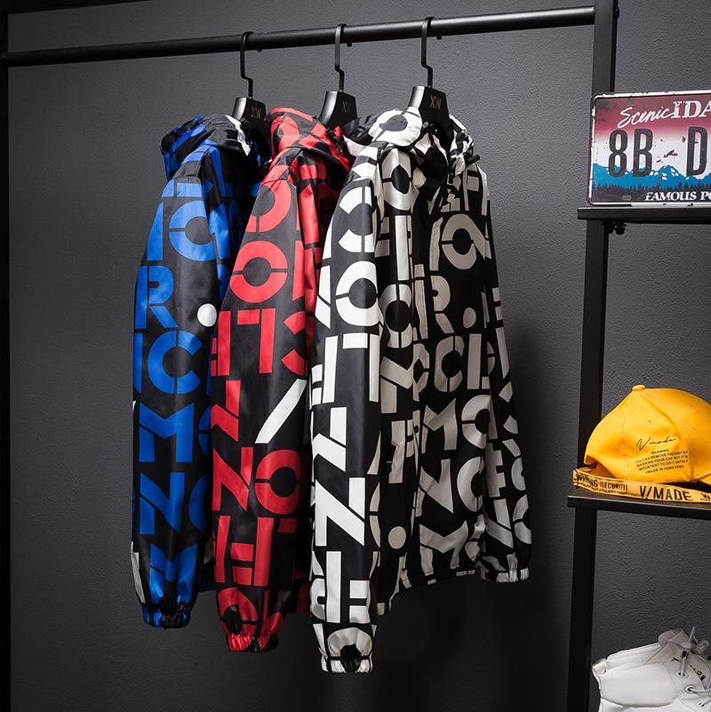 

2020 Men' Jacket Spring Autumn Leisure Sports Jacket Fashion Slim Streetwear Thin Men' Letters Hip Hop Windbreaker, Beige