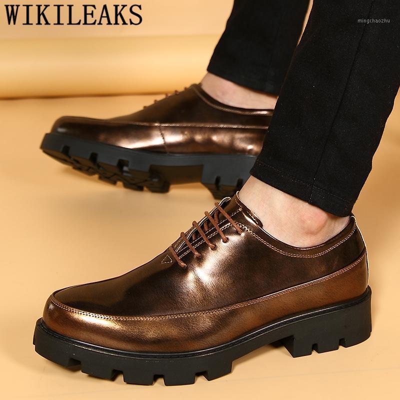 

Formal Shoes Men Classic Wedding Dress Brand Patent Leather Shoes Men Elegant Italian Coiffeur Crocodile Office Bona1, 18