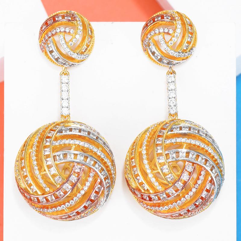 

GODKI Trendy Ball Earrings Full Mirco Paved Cubic Zirconia Naija Dubai Wedding Earring Fashion High End Jewelry