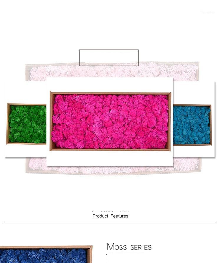 

preserved fresh flower artificial dried flower wholesale roses 500g large box moss plant wall protection flowers1, Light green