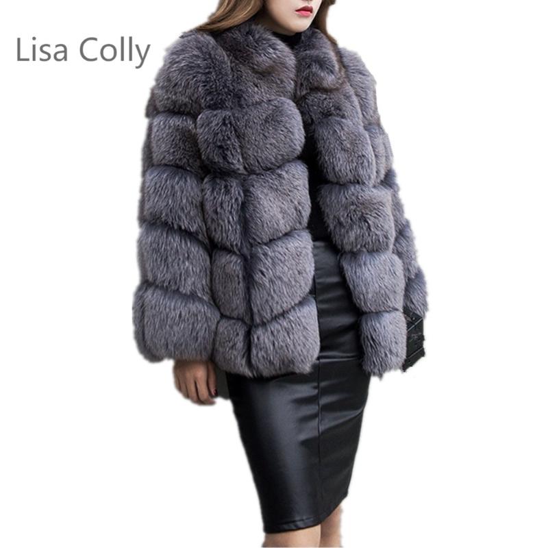 

Lisa Colly Furs Coat Winter Coats Women Casual Loose Fur Jacket Coat Overcoats Fashion Thicken Faux Fur Coats Outerwear, Red
