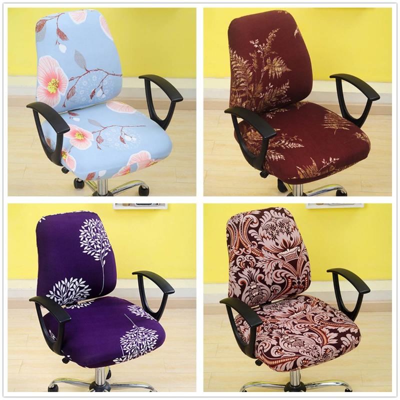 

Stretch Print Computer Office Chair Cover Removable Washable Universal Desk Rotating Chair Slipcover for Rotating Armchair