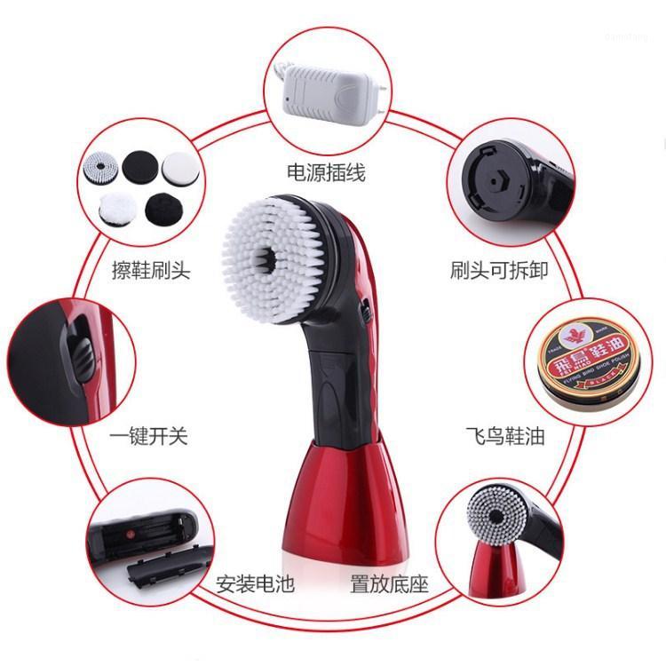 

Electric shoe Cleaning Machine Portable rechargeable/battery Dedusting oiling waxing polishing 5 Brush Heads One-touch switch1
