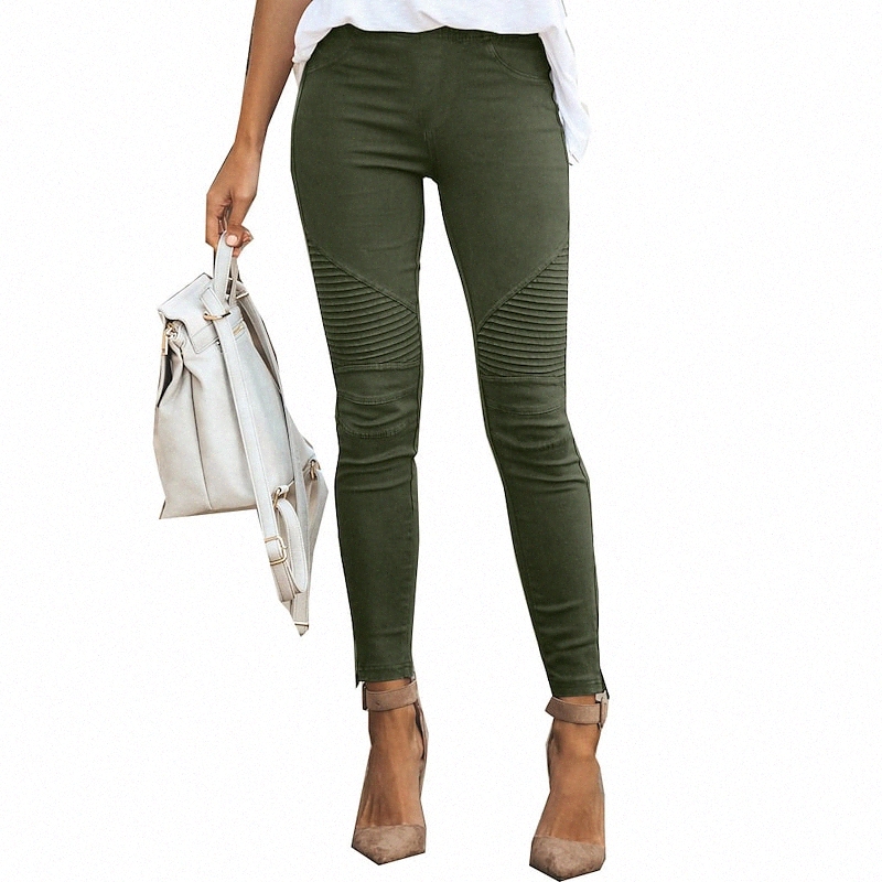 Women's Simple Classic Style Skinny Classic Full Length Pants Casual Daily Simple Cotton Blend Comfort High Waist Light Yellow Wine ArmyGreen P