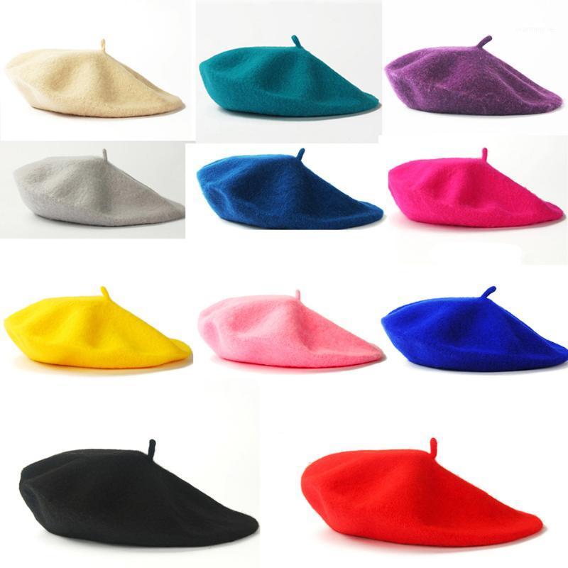 

Vintage Wool Berets Hat Solid Color Bonnet Caps 2020 Autumn Beret Hat Painter Flat Cap Women Casquette Female Warm Winter Cap1, Blue