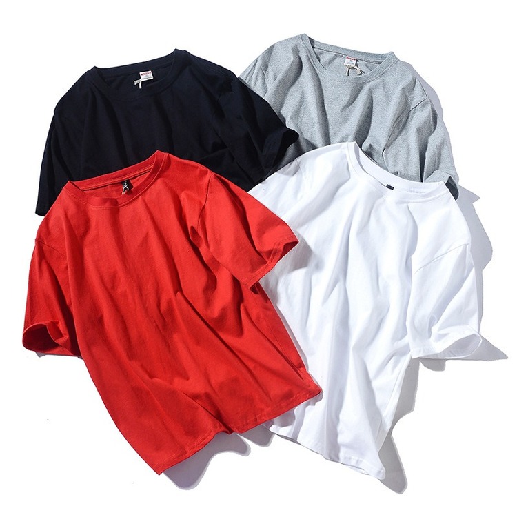 

E-Baihui 2021 Solid Color Short-sleeved T shirts Men's Cotton Half-sleeved Shirt Bottoming Shirt Team Uniform Customization ST201, White