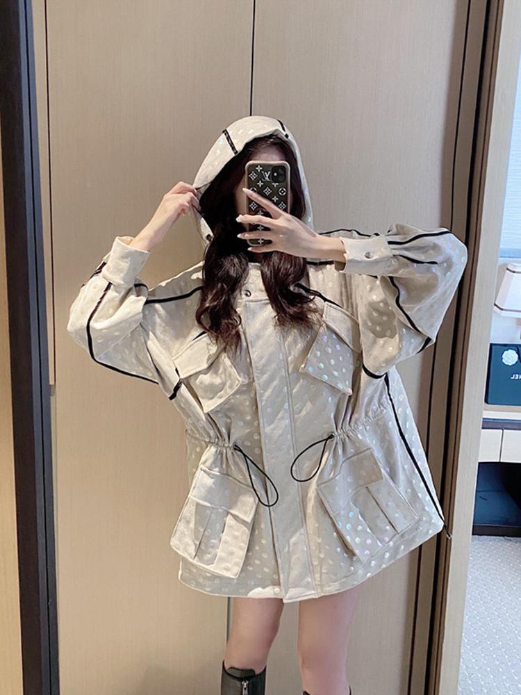

Blue shower casual work coat women' autumn winter 2020 new Korean loose waisted jacket fashion, Picture color