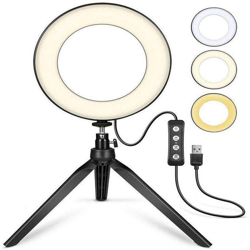 

16 26cm Ring Light Tripod Stand Selfie Lamp Cell Phone Holder for Live Stream Makeup Fill Light Camera Dimmable Ringlight1