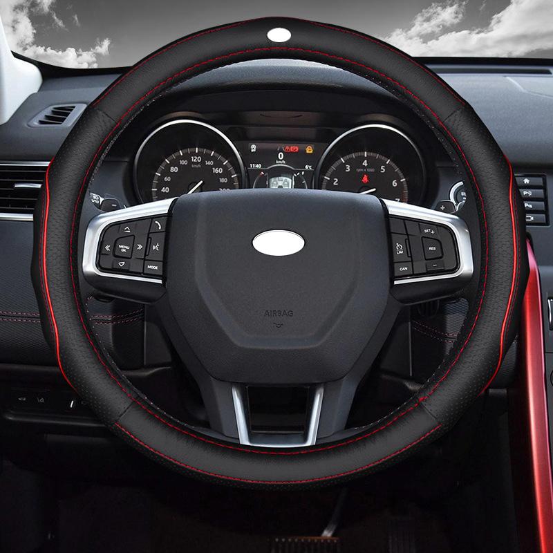 

Leather Car Steeting Wheel covers For Range Freelander Discovery car handle breathable non-slip Steeting Wheel cover