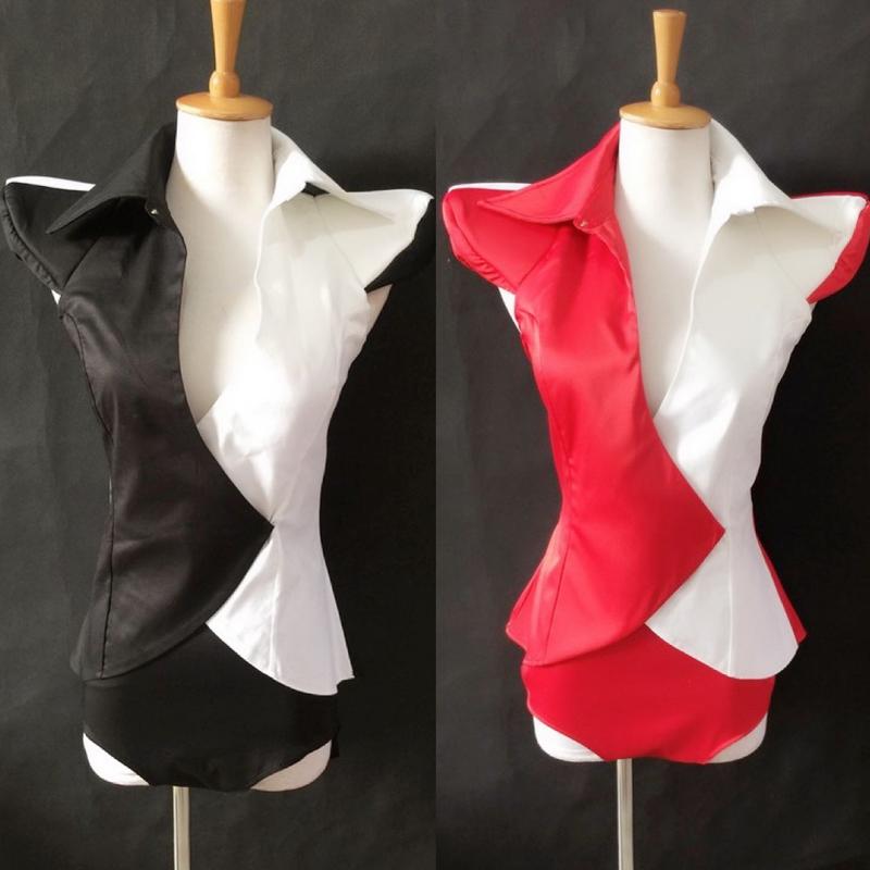 

Sexy Jazz Dance Clothes Suit Women Pole Dance Clothing Color Stitching Rave Tops Gogo DJ Costume Singer Stage Outfits VDB2341, Top and pant