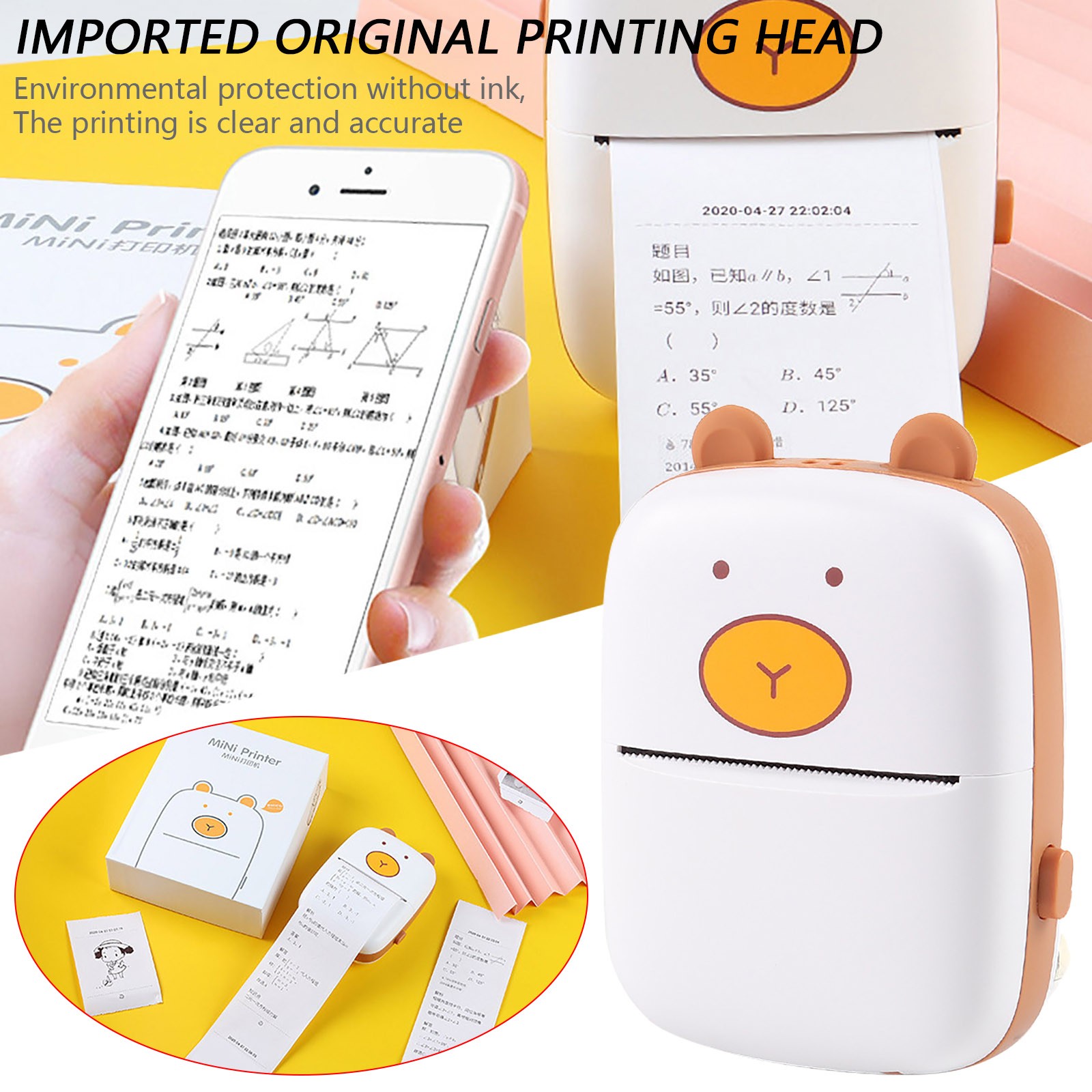 

Thermal Portable Bluetooth Printer 58mm Mini Wireless POS Thermal Image Photo Printer For Android IOS Mobile Phone