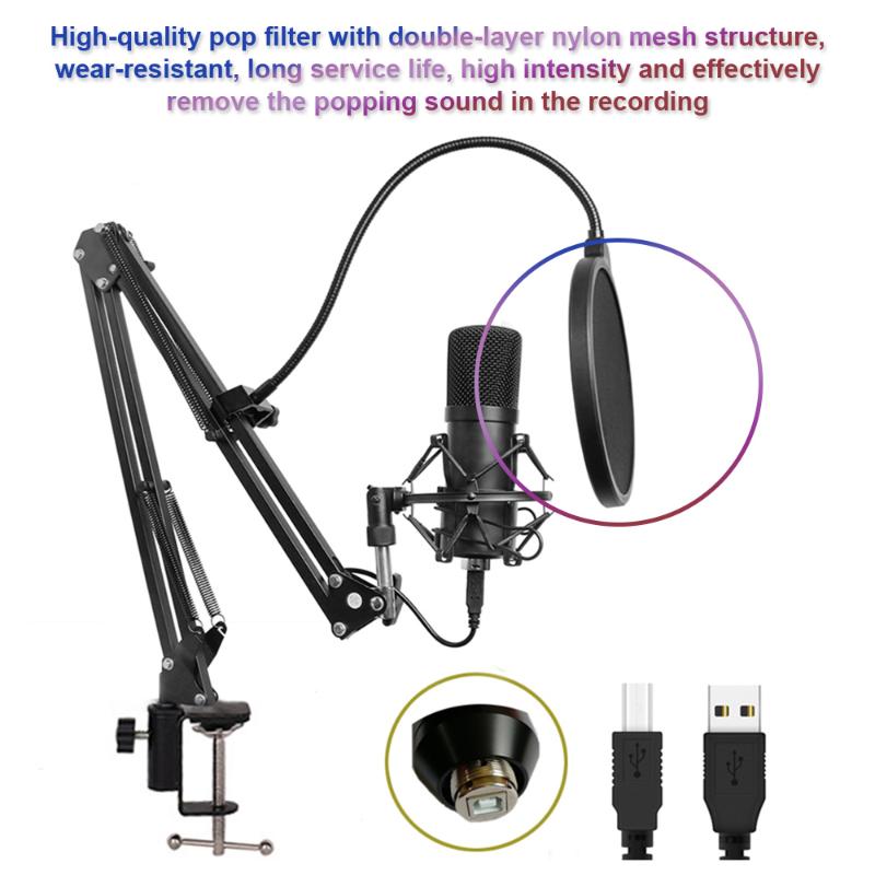 

Adjustable Condenser Microphone Kit Studio Suspension Boom for Computer Audio Studio Recording Vocal Mic with Microphone Holder