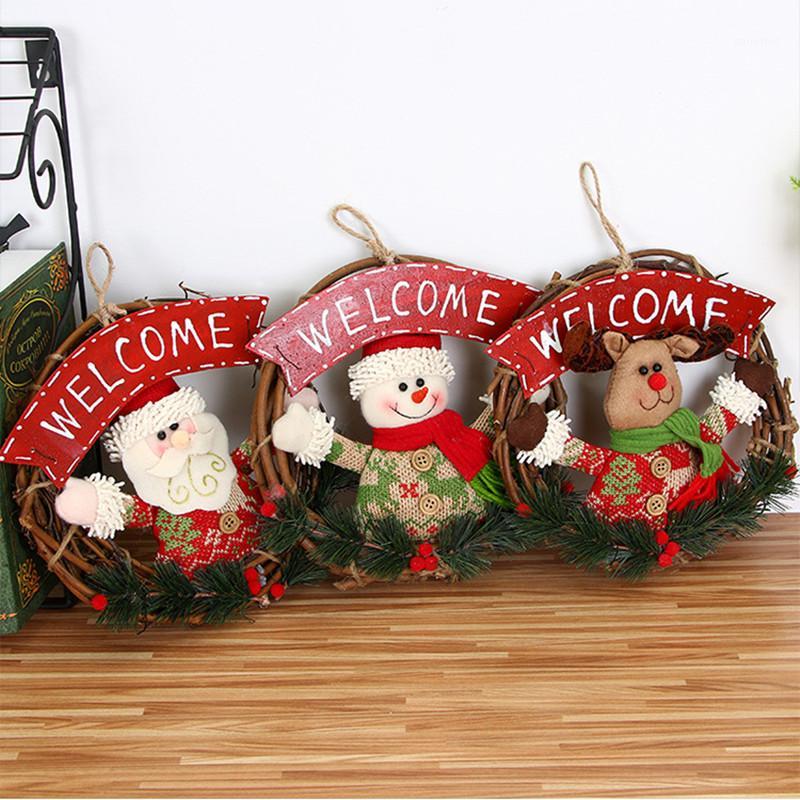 

New Christmas decorations hanging rattan ring wreath door rings wholesale Free Shipping1, Old man