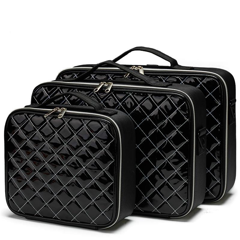 

2021 New Professional Makeup Organizer Cosmetic Case Bolso Mujer Cosmetic Bag PU Large Make Up Storage Case Multilayer Suitcase, Size mini