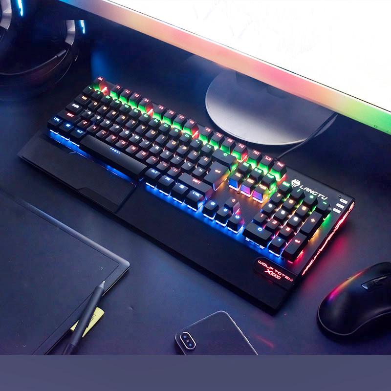 

Gaming Mechanical Keyboard LED Backlight Wired Keyboard Waterproof Blue Black Switch Professional Mechanical