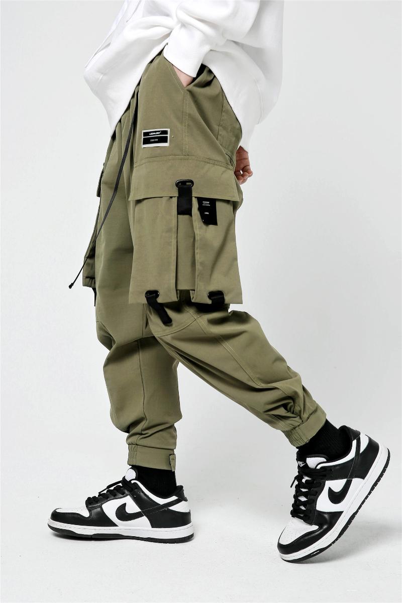 

Pants with wide side pockets joggers streetstyle harajuku locknload, Black