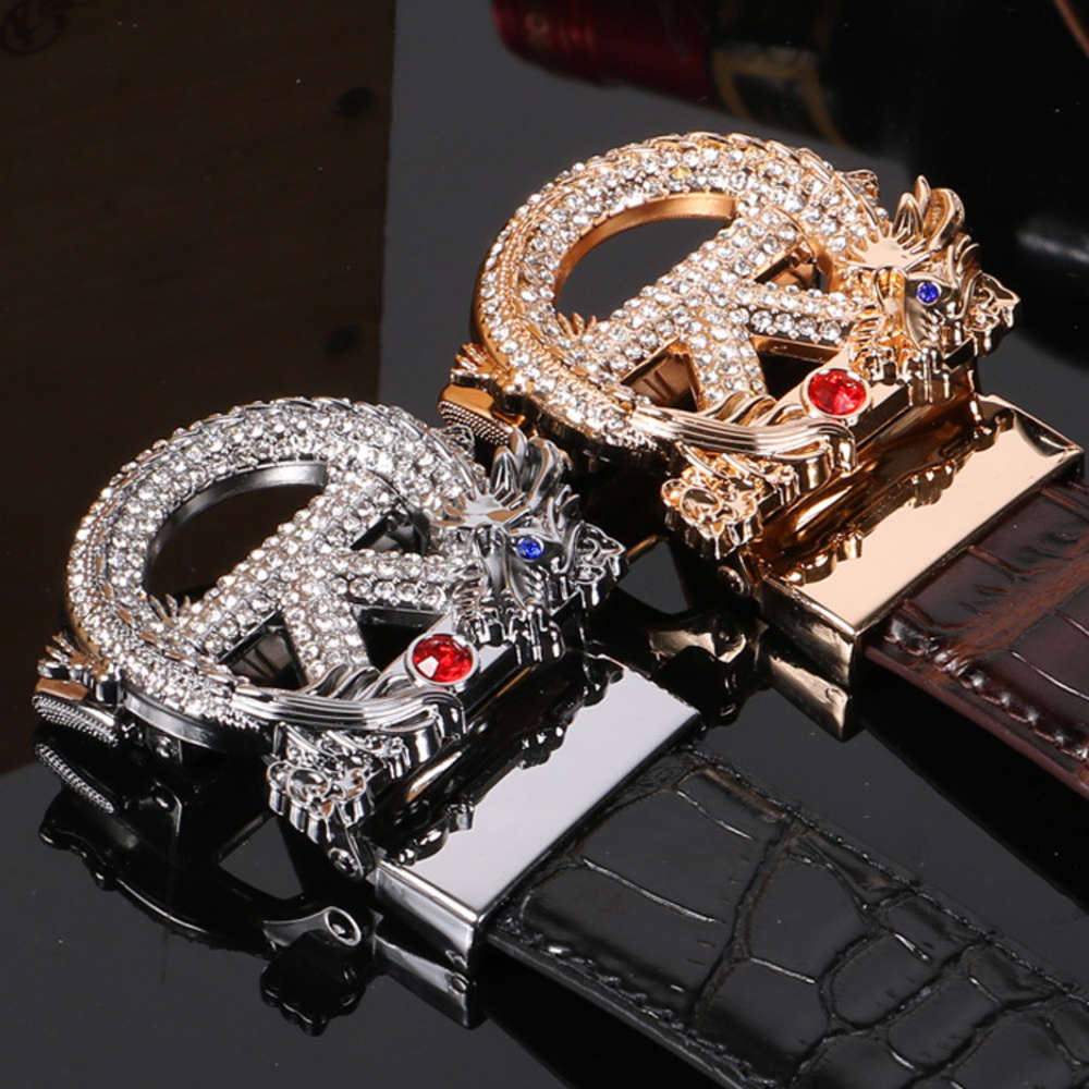

New men's automatic alligator belt Korean Trend, Black